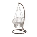 Leziter Scaun suspendat Cardenas cu suport gri-maro Mobalis Homvera