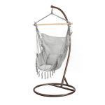 Leziter Scaun suspendat Puerto cu suport gri-maro Mobalis Homvera