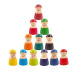 Leziter 12 figurine Montessori colorate din lemn Mobalis Homvera