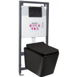 Kerra Rezervor de toaletă Tinos BL Pacific Black, montat pe perete Mobalis Homvera