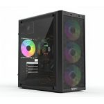 Desktop PC OptimX Prime DarkGoldX V2, Intel® Core™ i7-12700 up to 4.9GHz, 32GB DDR4, 1TB SSD, Placa video Radeon RX 580 8GB GDDR5 NewTechnology Media