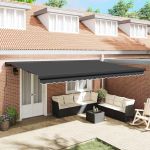 Cortina Retractabilă Antracit 500 ×300 cm Stofă și Metal GartenMobel Dekor