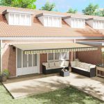 Cortina Retractabilă cu Verde și galben 600 × 300 cm țesătură GartenMobel Dekor