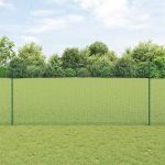 Îngrădire cu stâlpi Verde 1.4 x 10 m Oțel GartenMobel Dekor