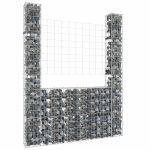 Coș de gabion în formă de U, 2 stâlpi, 140x20x200 cm, fier GartenMobel Dekor