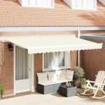 Cortina Retractabilă Crem 400 x 200 cm Poliester și Aluminiu GartenMobel Dekor