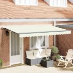 Cortina Retractabilă Crem 400 x 200 cm Poliester și Aluminiu GartenMobel Dekor
