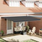 Cortina Retractabilă Manual Antracit 450x300 cm țesătură GartenMobel Dekor