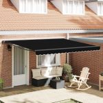 Cortina Retractabilă Negru 400x300 cm țesătură GartenMobel Dekor