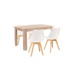 Leziter Set de masă Zara 4 1 alb-stejar Sonoma Mobalis Homvera