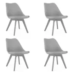 Set 4 scaune bucatarie/living, Artool, Mark, PP, piele ecologica, gri, 49x43x82 cm GartenVIP DiyLine