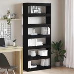 Bibliotecă cu raft Stejar negru 80 x 30 x 198 cm Lemn compozit GartenMobel Dekor