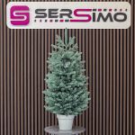 Brad artificial Christmas Deluxe by Sersimo, Viena Elite argintiu in ghiveci, 3D, 110 cm Household NewTrend