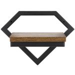 Suport de perete pentru flori, metal si MDF, 25,5x19 cm, negru/maro Household NewTrend