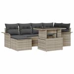 Set de canapele pentru grădină 7 pcs Gri deschis Rattan poli GartenMobel Dekor