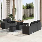 Set de canapele pentru grădină 8 pcs Negru 90 x 55 x 71 cm GartenMobel Dekor