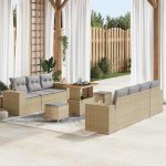 Set de canapele pentru grădină 10 pcs Beige și gri deschis GartenMobel Dekor