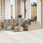 Set de canapele pentru grădină 13 pcs Beige și gri deschis GartenMobel Dekor