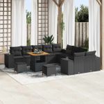 Set de canapele pentru grădină 13 pcs Negru 80 x 80 x 71 cm GartenMobel Dekor
