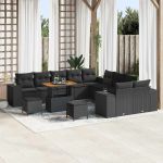 Set de canapele pentru grădină 13 pcs Negru 90 x 55 x 71 cm GartenMobel Dekor