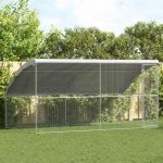 Cușcă pentru pui Argintiu 400 x 200 x 198.5 cm Oțel Galvanizat GartenMobel Dekor
