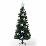 Brad artificial cu fibra optica si fundite, 180 cm, stea, lumini multicolor, suport metalic MultiMark GlobalProd