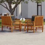 Set mobilier de grădină cu perne, 5 buc., lemn masiv acacia GartenMobel Dekor