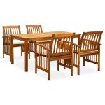 Set mobilier de grădină cu perne, 5 piese, lemn masiv acacia GartenMobel Dekor