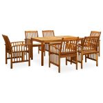 Set mobilier de grădină cu perne, 7 piese, lemn masiv acacia GartenMobel Dekor