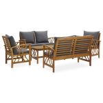 Set mobilier grădină cu perne, 5 piese, lemn masiv de acacia GartenMobel Dekor