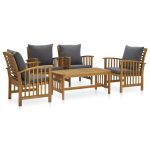 Set mobilier grădină cu perne, 5 piese, lemn masiv de acacia GartenMobel Dekor