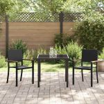 Set de masă pentru grădină 3 pcs Negru Rattan poli GartenMobel Dekor