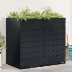 Depozitare pentru 2 pubele Wheelie Negru 136 x 77,5 x 121,5 cm GartenMobel Dekor