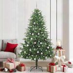 Brad de Crăciun artificial pre-luminat cu set de bile Verde GartenMobel Dekor