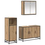 Set de mobilier pentru baie Pe perete 3 pcs stejar artizanal GartenMobel Dekor