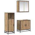 Set de mobilier pentru baie Pe perete 3 pcs stejar artizanal GartenMobel Dekor