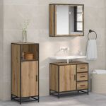 Set de mobilier pentru baie cu sertar 3 pcs stejar artizanal GartenMobel Dekor