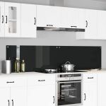 Spate de bucătărie 2 pcs Negru 110 x 50 cm sticlă securizată GartenMobel Dekor