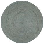 Covor lucrat manual, verde măsliniu, 240 cm, iută, rotund GartenMobel Dekor