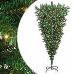 Pom de Crăciun artificial cu design răsturnat, pre-luminat, cu set de mingi GartenMobel Dekor