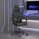 Scaun de gaming pivotant, negru, piele ecologică GartenMobel Dekor
