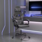 Scaun de gaming pivotant, negru și gri, piele ecologică GartenMobel Dekor