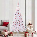 Brad de Crăciun artificial cu 300 LED Alb 210 cm PVC și Oțel GartenMobel Dekor