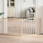 Poartă pentru câini pliabilă, 2 panouri, 160 cm, lemn de plop GartenMobel Dekor