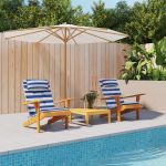 Perne scaun adirondack, 2 buc., dungi, albastru&alb, oxford GartenMobel Dekor