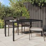 Masă de grădină pentru dining Negru 150 x 90 x 75 cm GartenMobel Dekor
