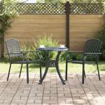 Scaun 2 pcs Antracit 56 x 65 x 89cm Oțel GartenMobel Dekor