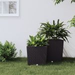 Jardinieră cu interior detașabil, maro, 21 / 32 L, PP ratan GartenMobel Dekor