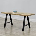 Set Model2 California 2 bucati picioare masa 70 x 10 x 72 cm metal/negru [en.casa] HausGarden Leisure