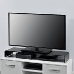 Suport pentru monitor Pretoria 120 x 30 x 13 cm sticla negru lucios lacuit [en.casa] HausGarden Leisure
